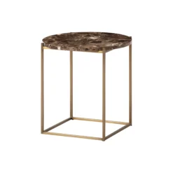 Circle Side Table, brown/brass