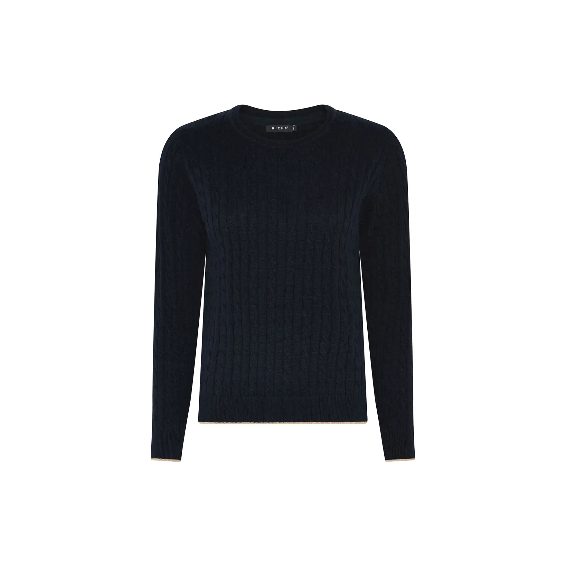 Classic Cable Knit, navy/beach sand