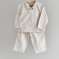 Classic Pyjamas, beige gingham
