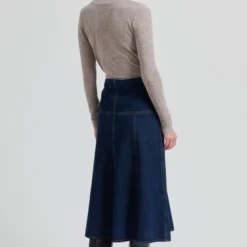 Columbo Denim Skirt, dark blue denim