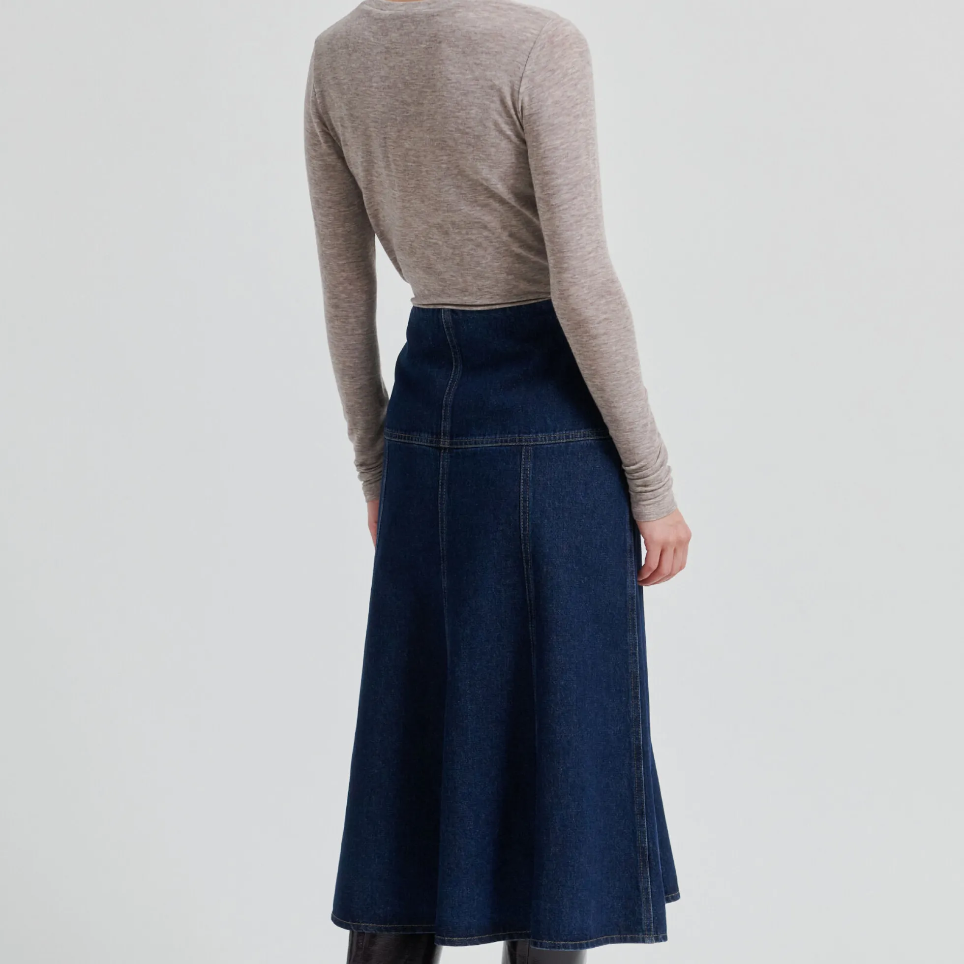 Columbo Denim Skirt, dark blue denim