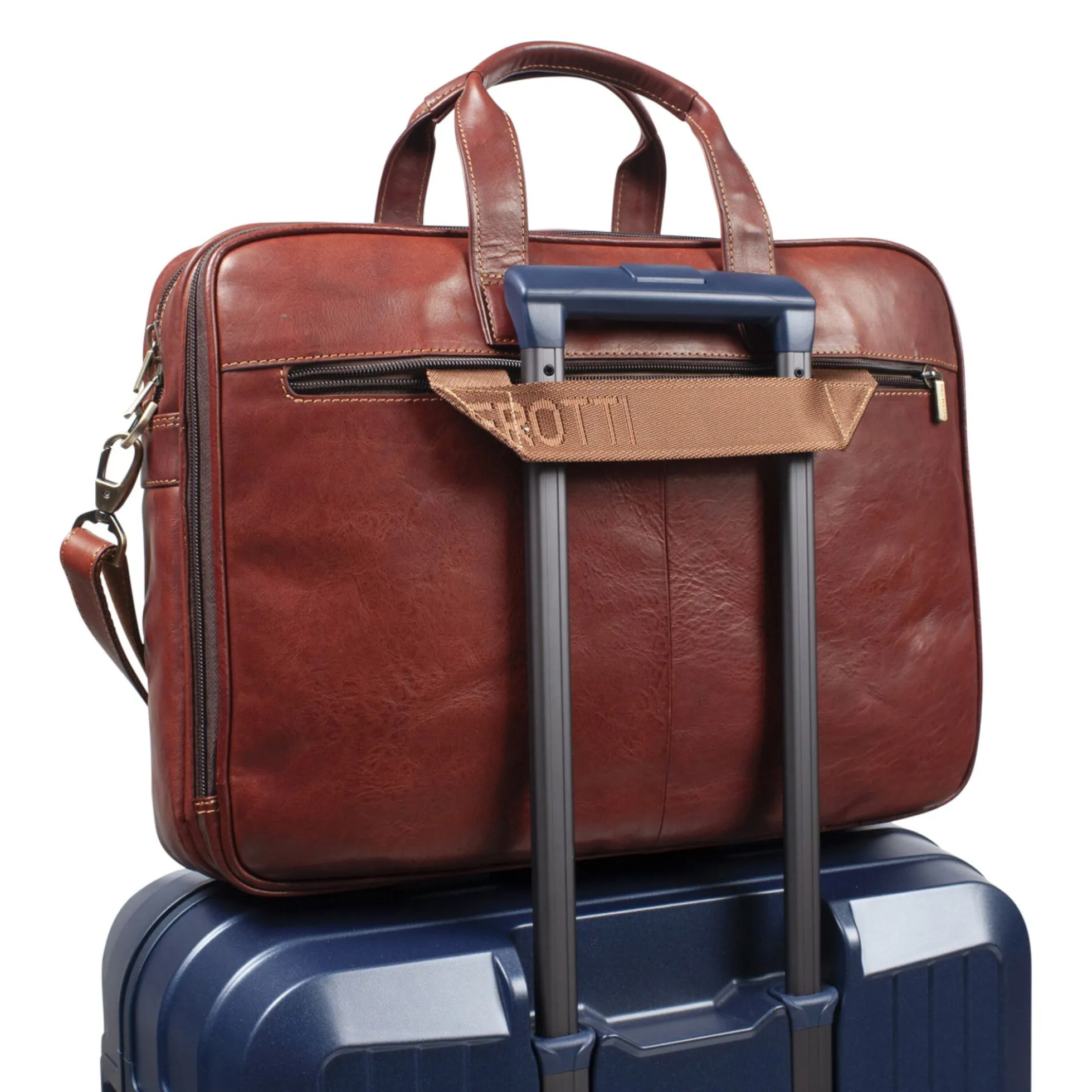 2 Compartment Laptop Briefcase, dark brown