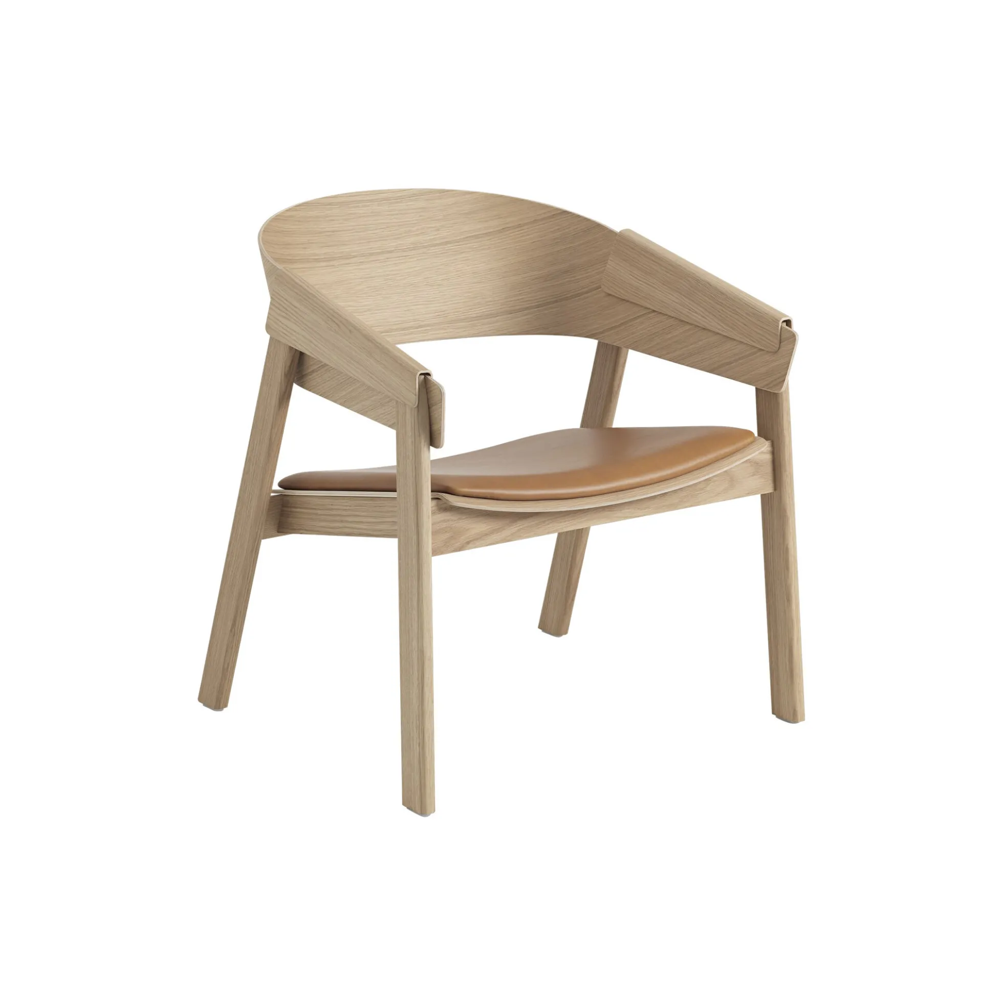 Cover Lounge Chair, refine leather cognac/oak