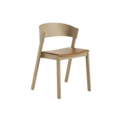 Cover Side Chair, refine leather cognac/oak