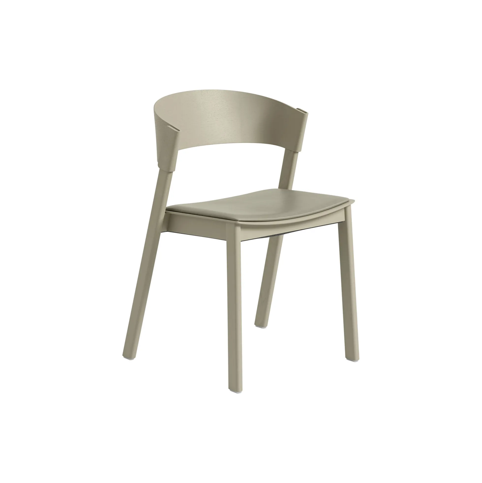 Cover Side Chair, refine leather stone/dark beige