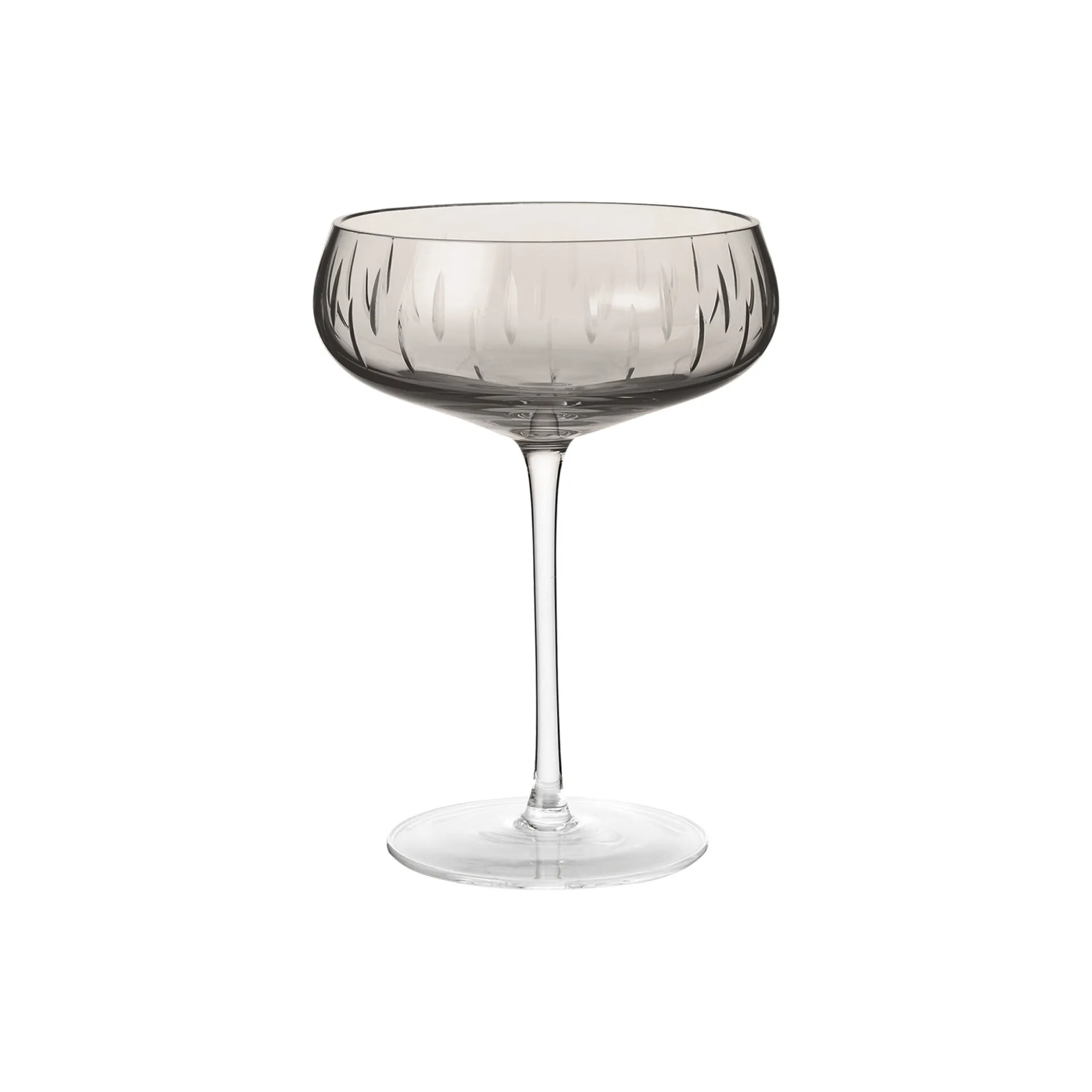 Crystal champagne coupe, smoke