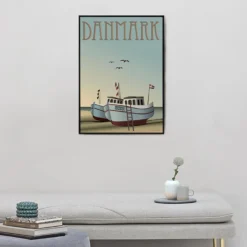 DANMARK fiskebådene plakat