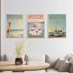 DANMARK fiskebådene plakat