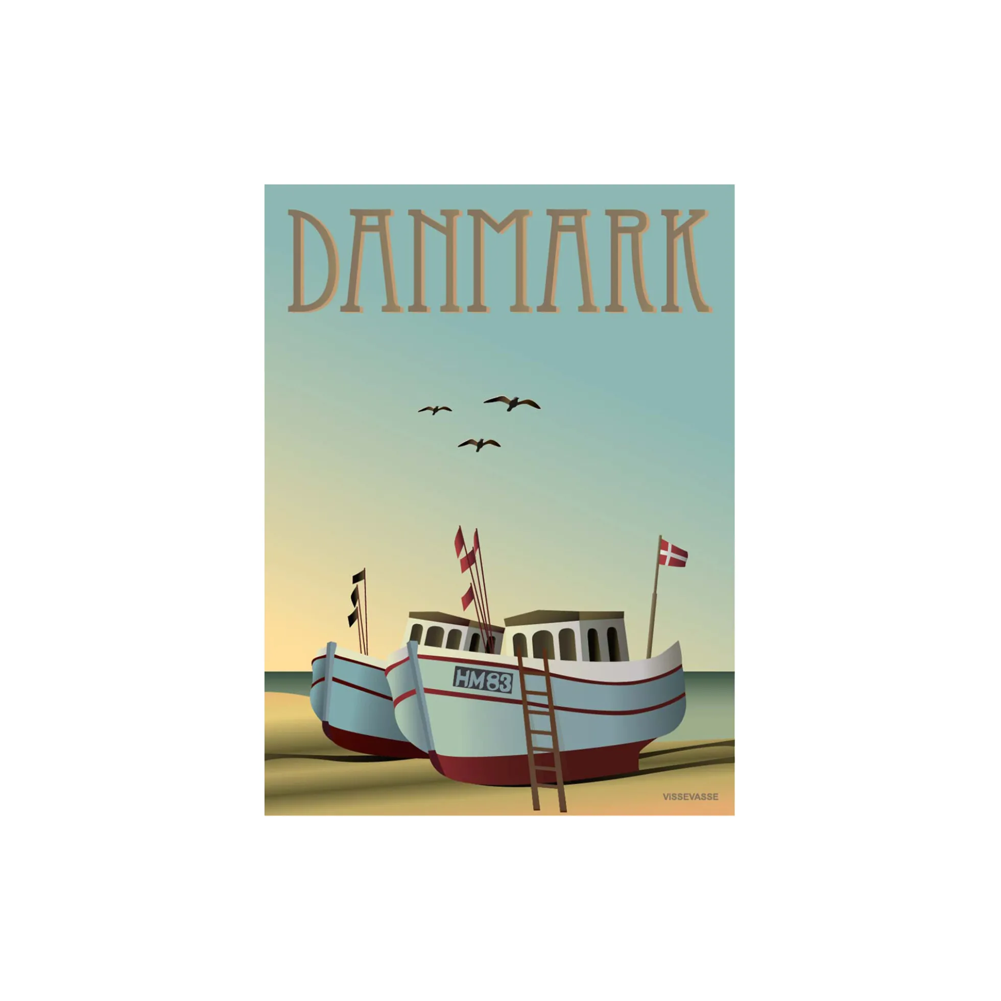 DANMARK fiskebådene plakat