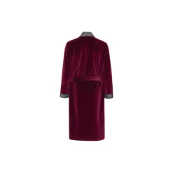 Davos Dressing gown, bordeaux with sliver collar