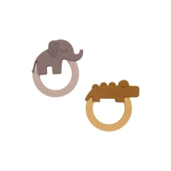 Deer Friends 2-pak bidelegetøj, mustard/powder