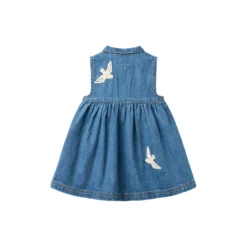 Denim Dress w. Crochet Doves