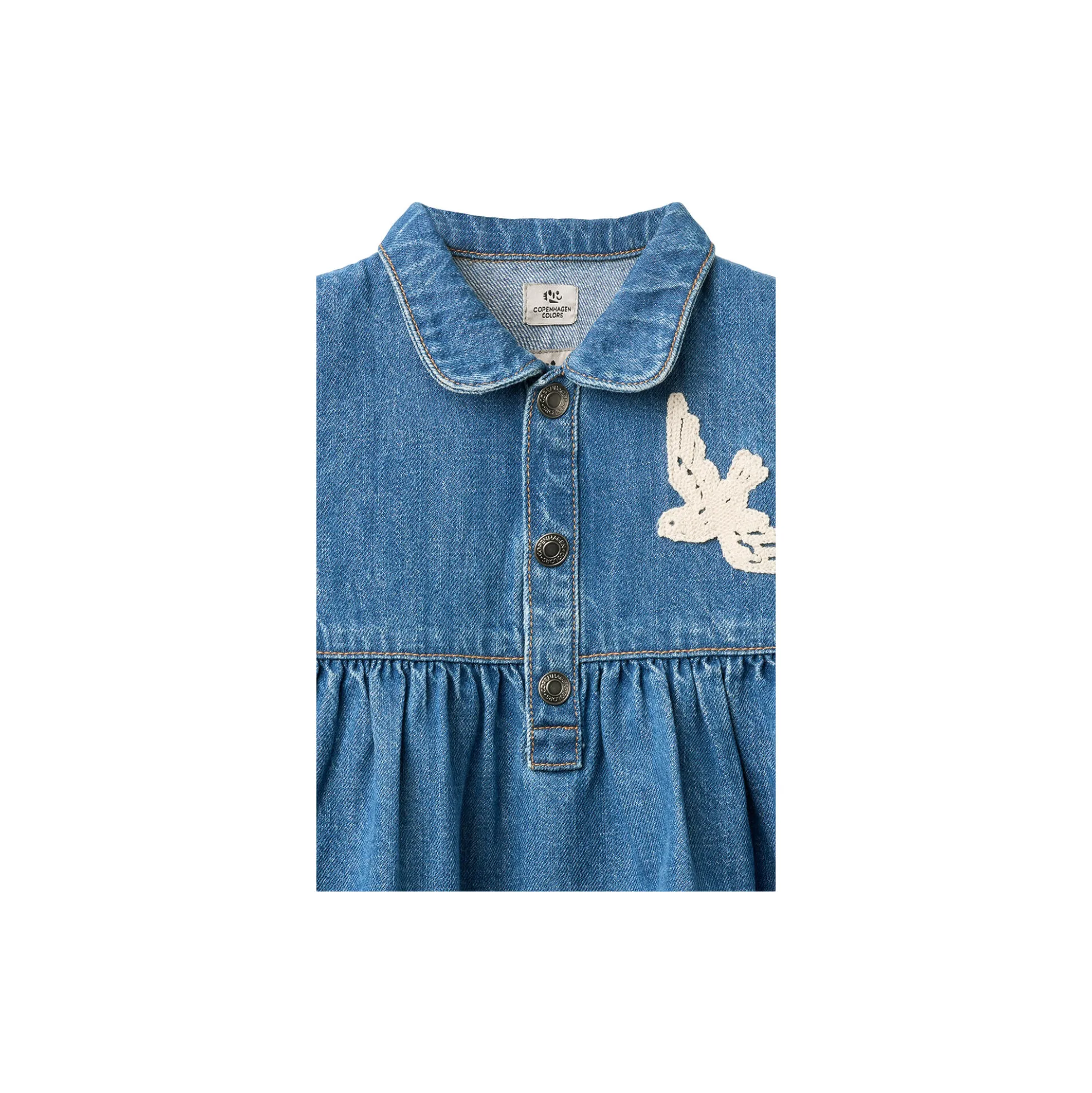 Denim Dress w. Crochet Doves