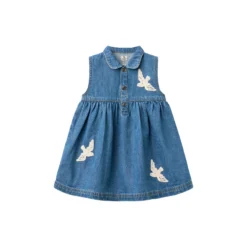 Denim Dress w. Crochet Doves