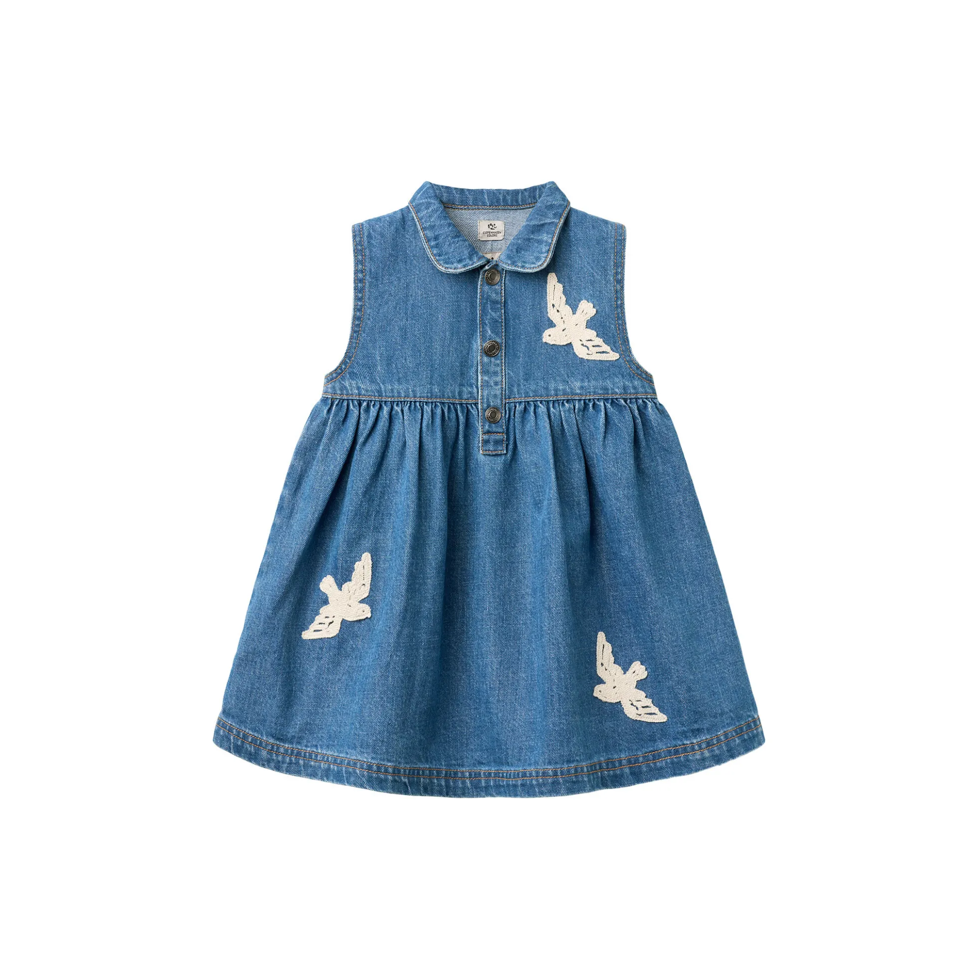 Denim Dress w. Crochet Doves