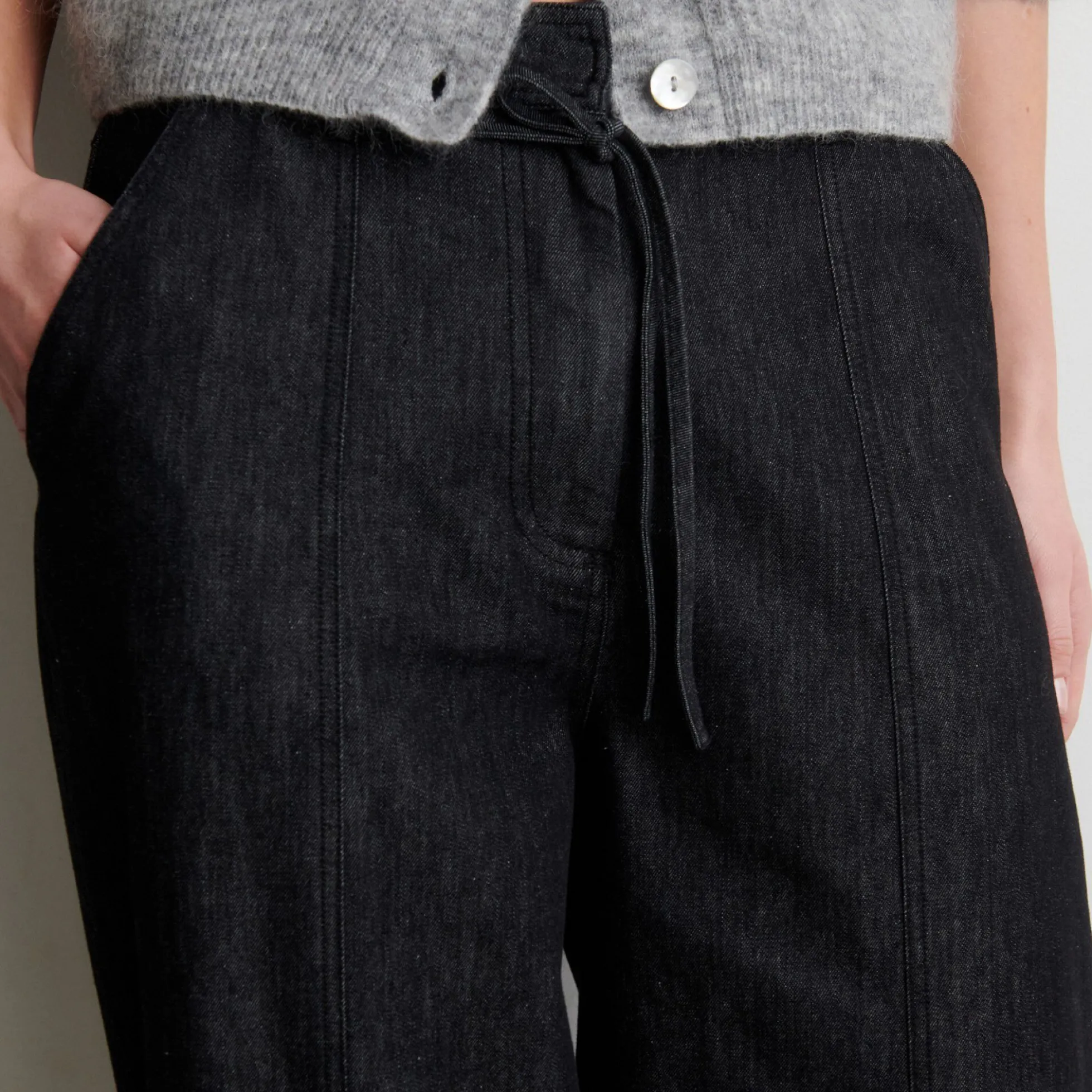 Dera Denim Cargo Trousers, black
