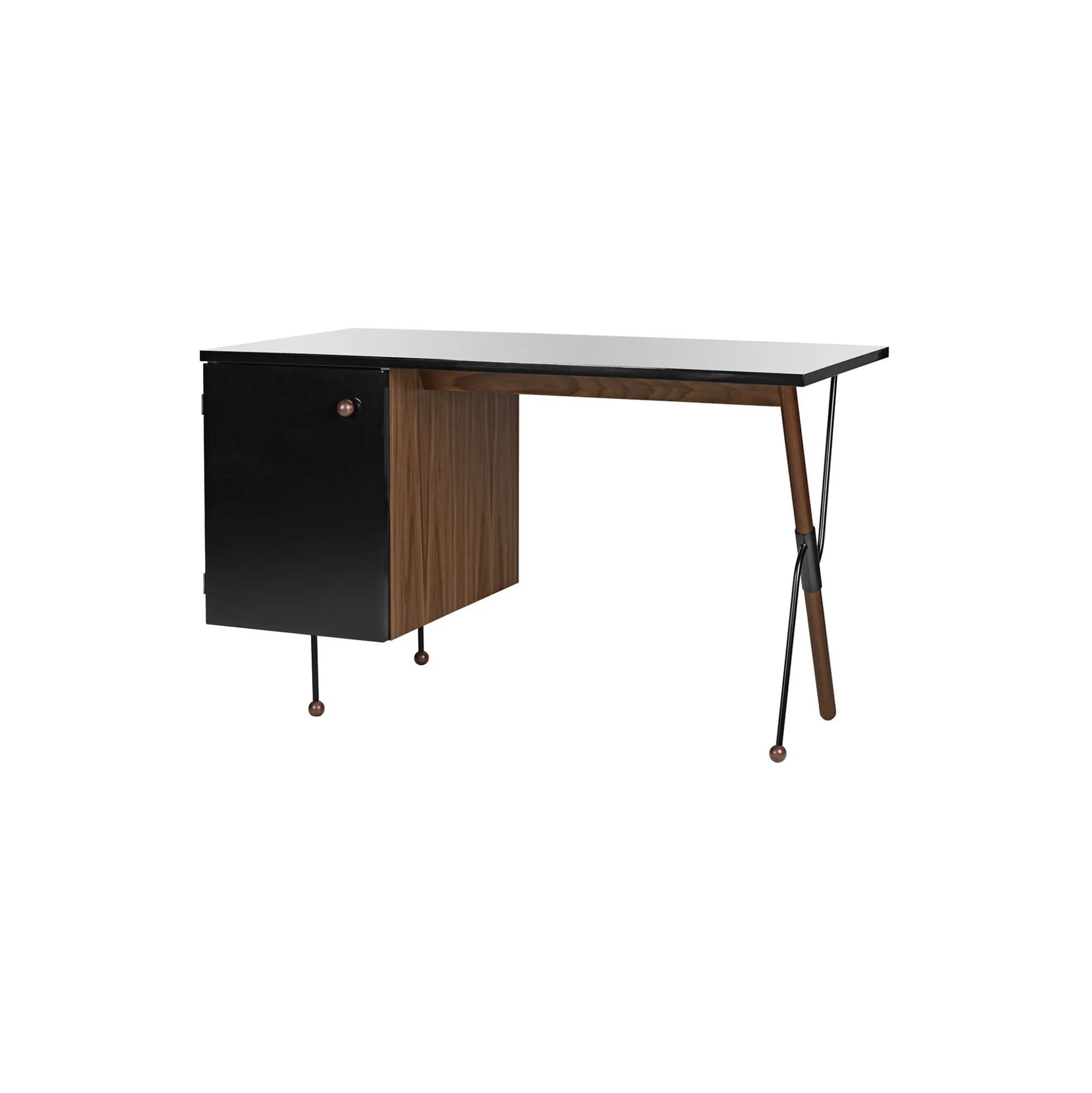 62 Desk, walnut/black
