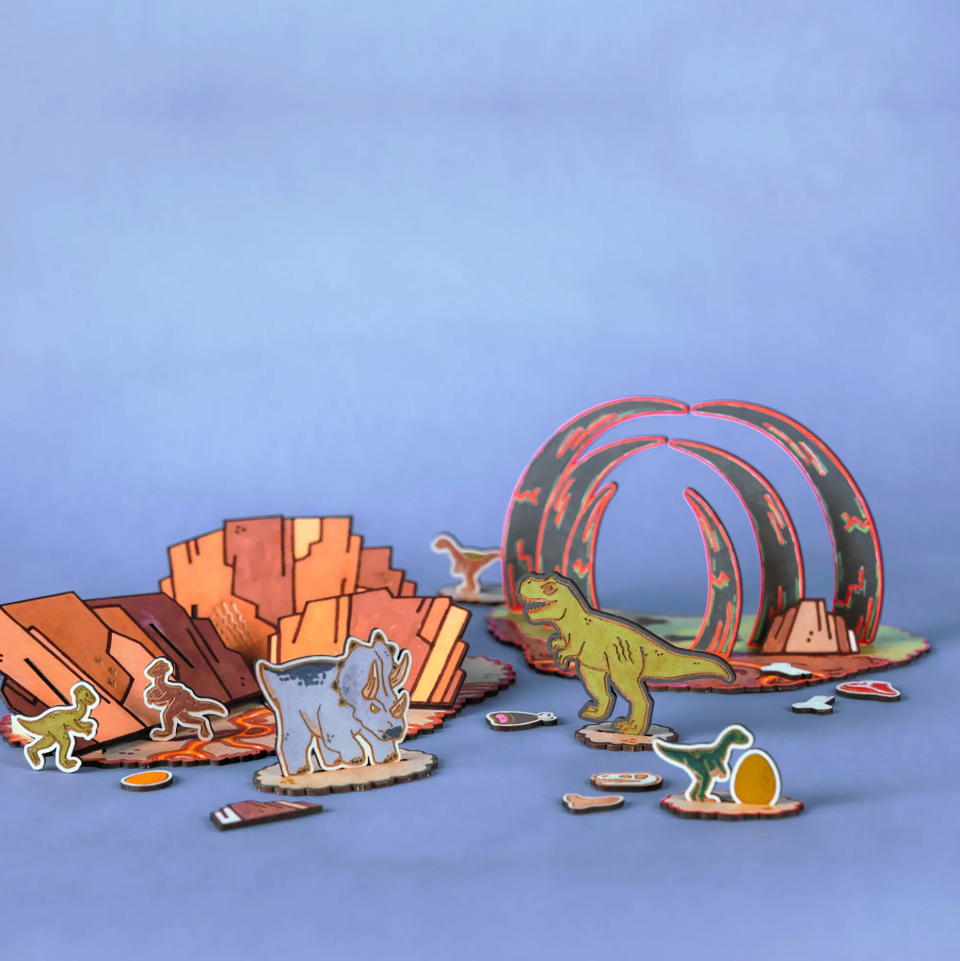 Dinosaur trælegetøj | Kampen i ødemarken