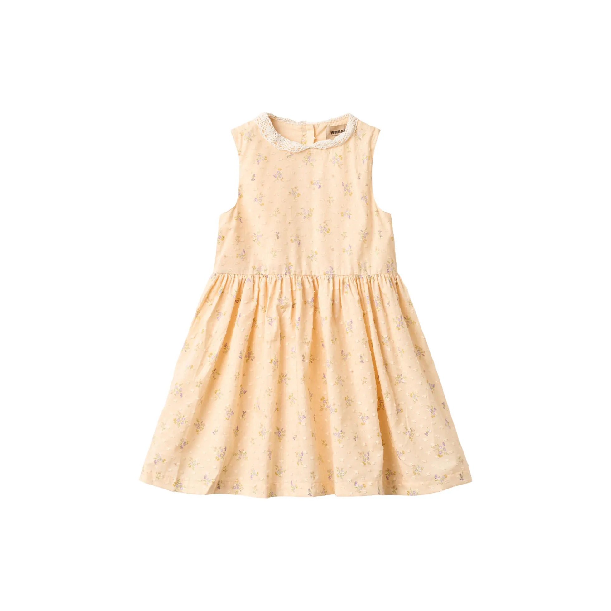 Dress Elma, barely apricot flowers