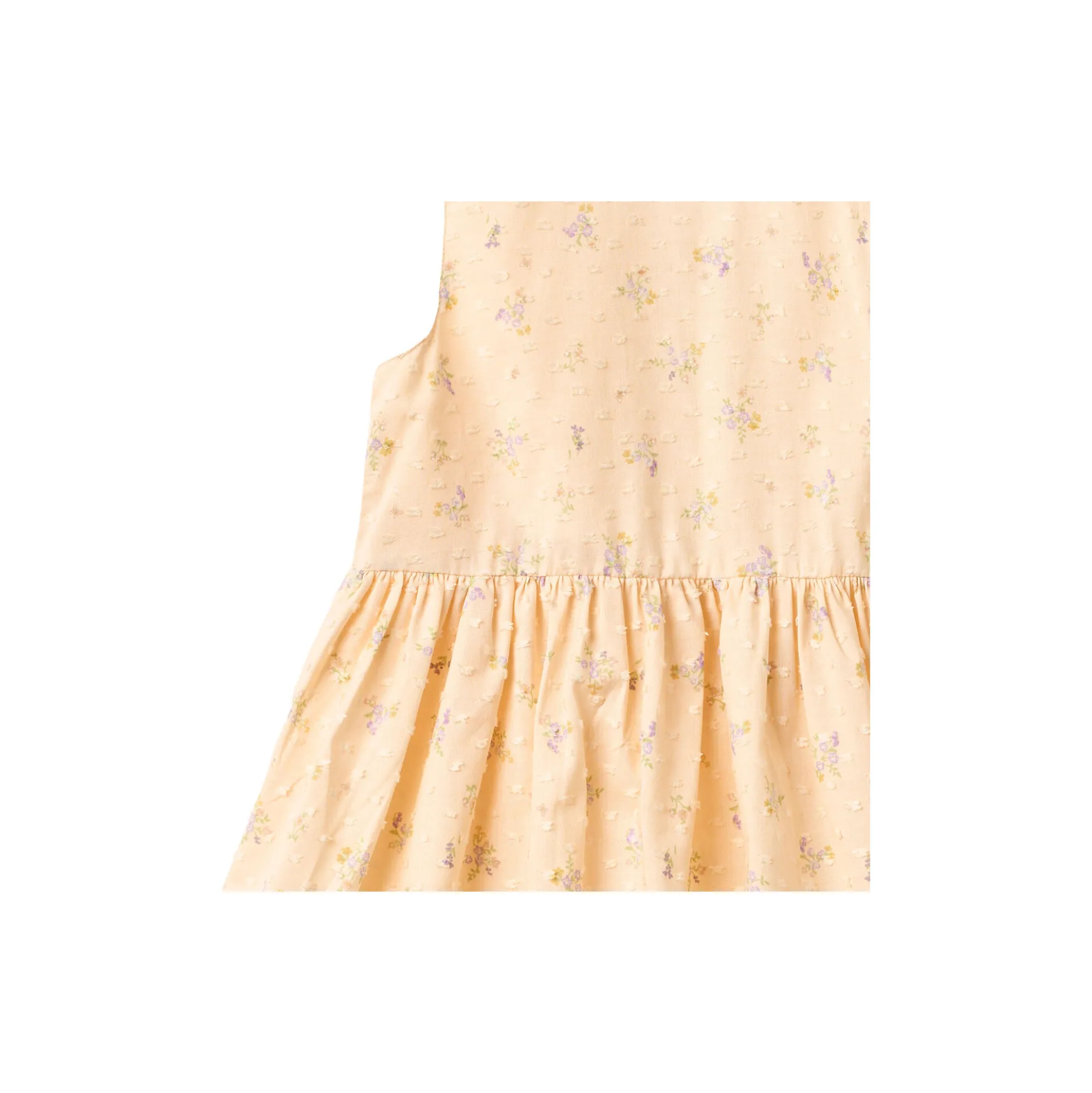 Dress Elma, barely apricot flowers