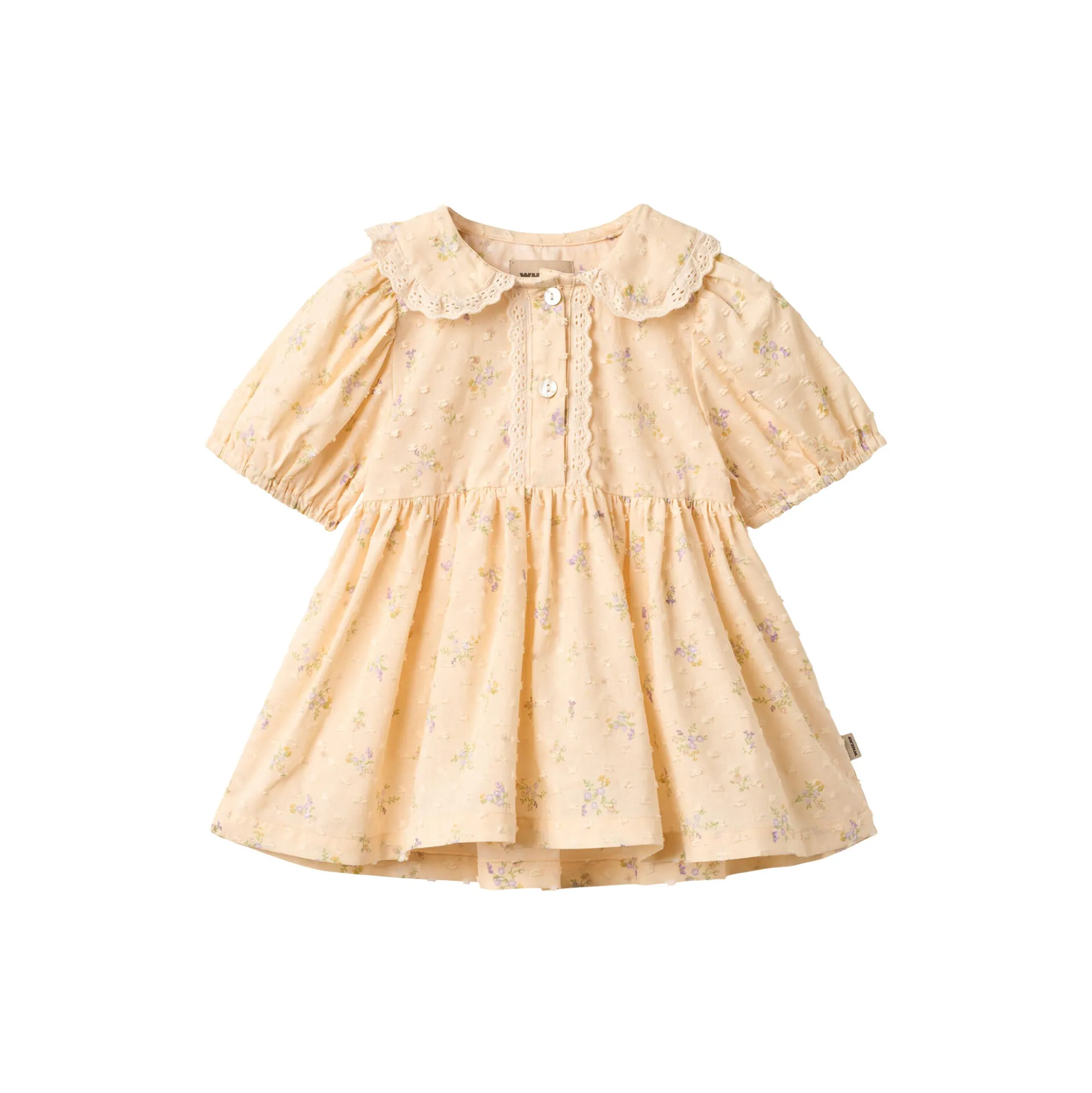 Dress S/S Adele, barely apricot flowers