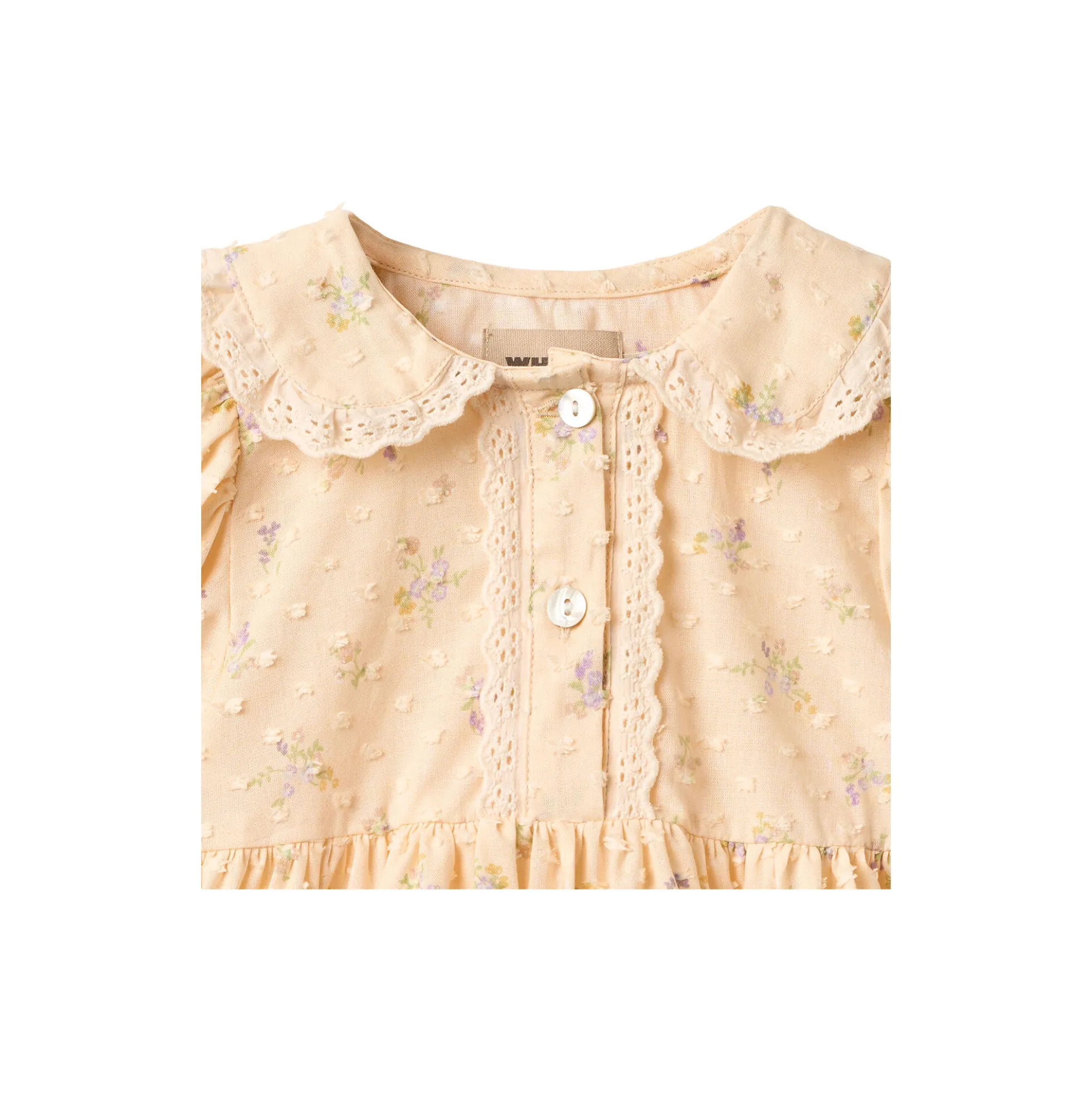Dress S/S Adele, barely apricot flowers