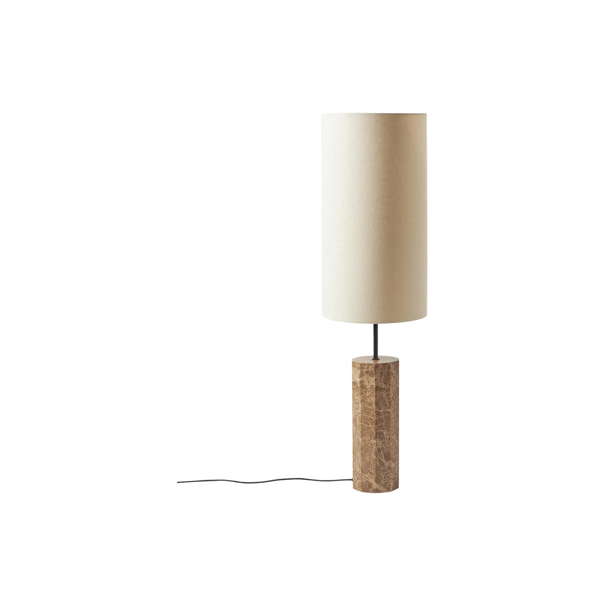 Eleanor Floor Lamp with Marble Base, light beige