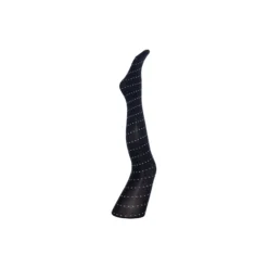 Ellen black bias dot tights, black w. light sand dots