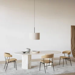 Epic Elliptical Dining Table, neutral white