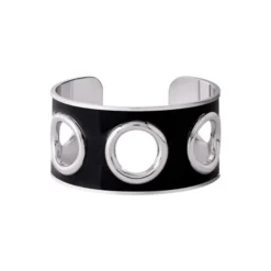 EYELET Bracelet Thick, rhodium/black