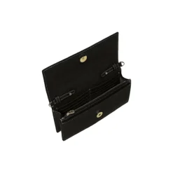 Farah Wallet on Leather Strap, black