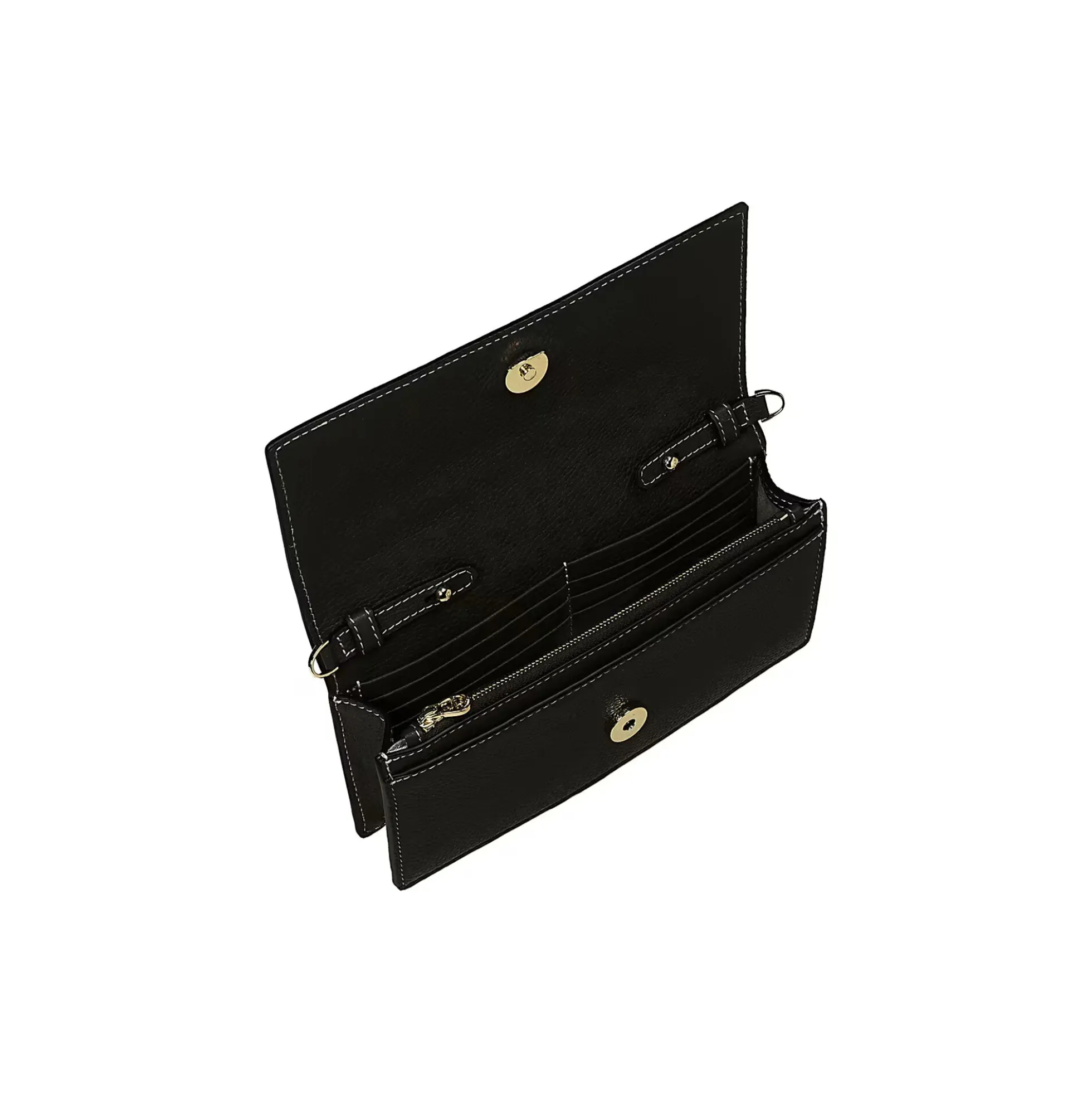 Farah Wallet on Leather Strap, black