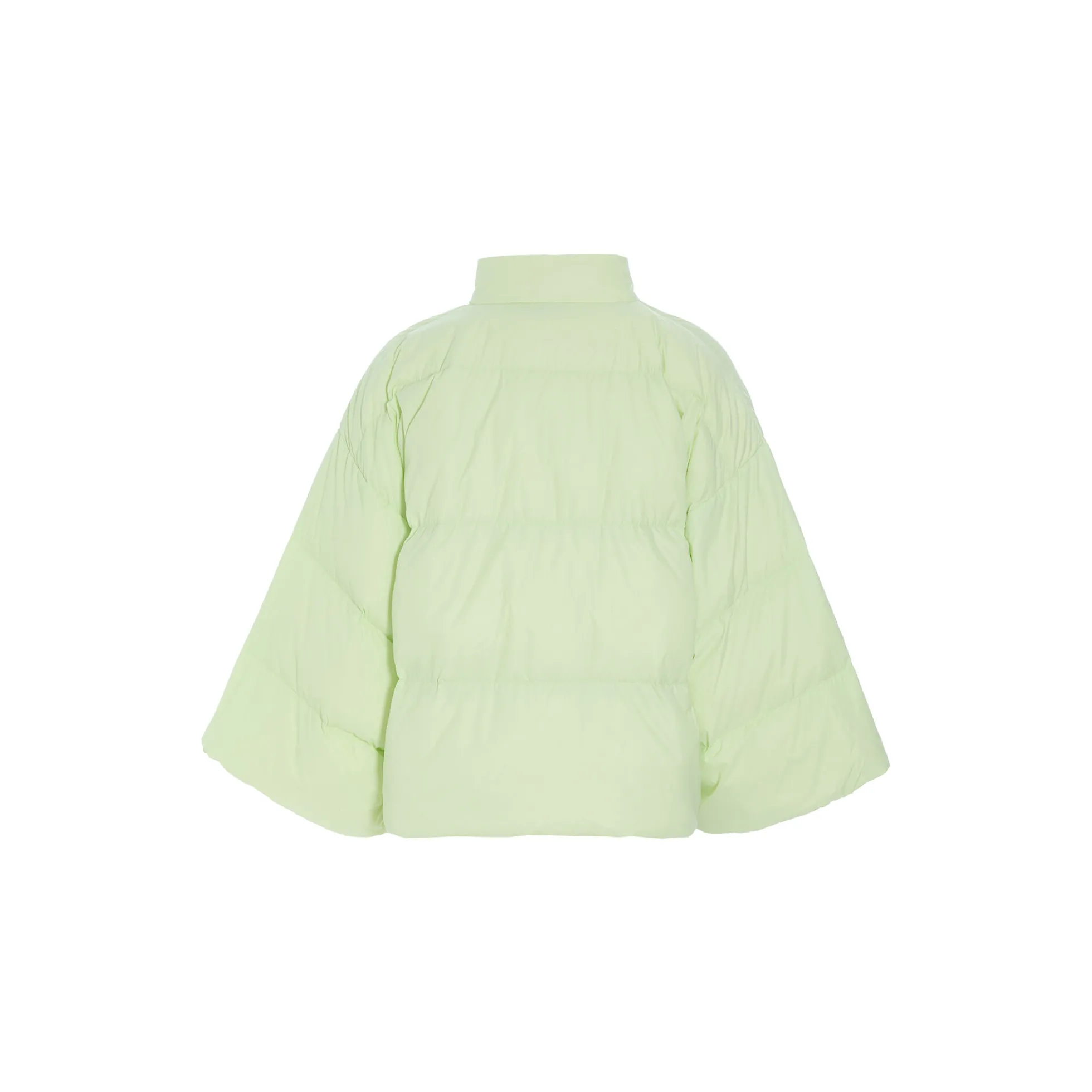 Feather down jakke med krave, lime cream