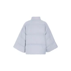 Feather down jakke med krave, tender blue