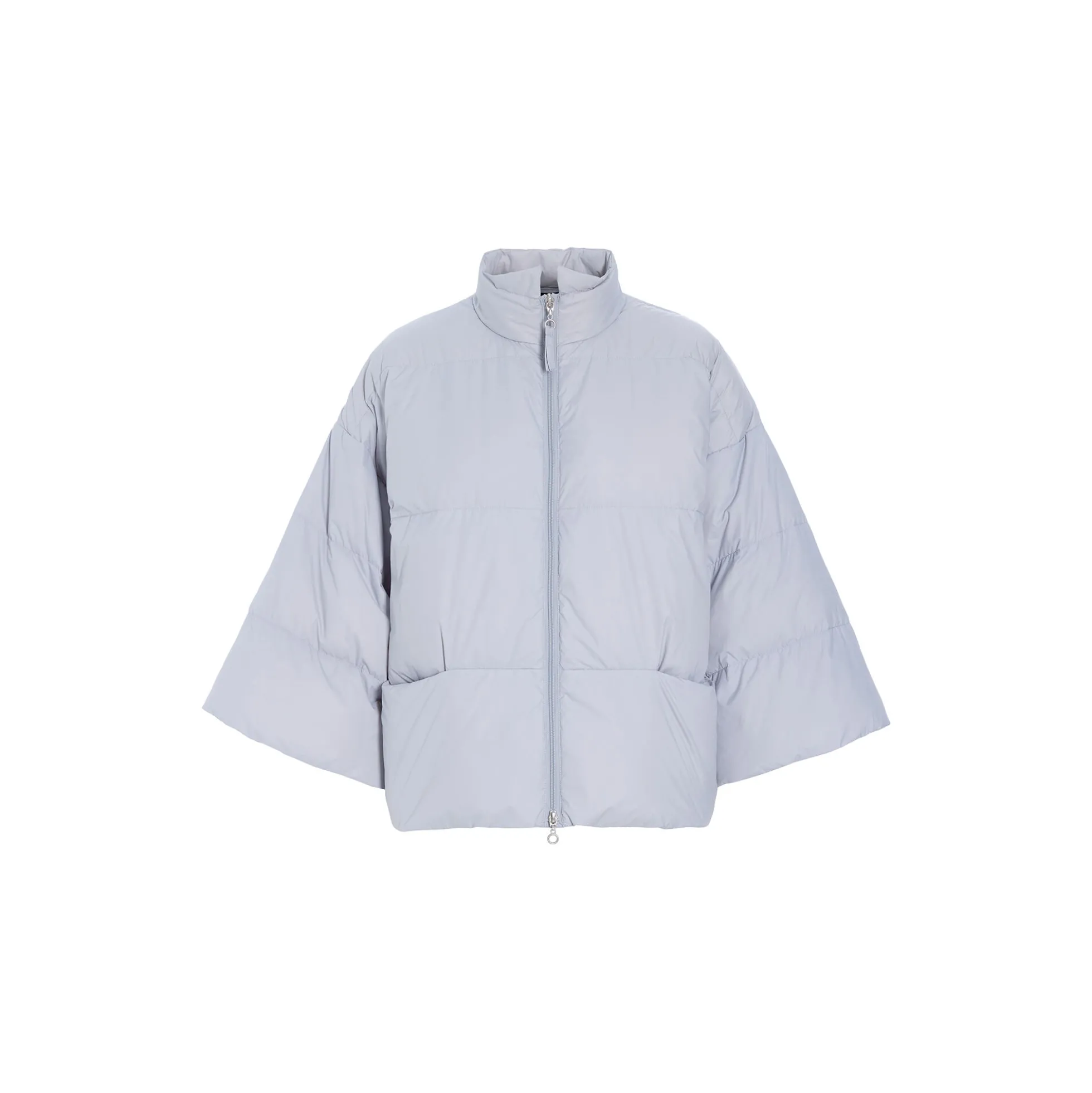 Feather down jakke med krave, tender blue