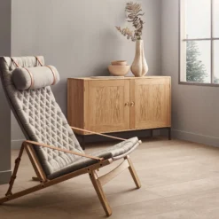FK10 Plico loungestol, hvidolieret eg/natur