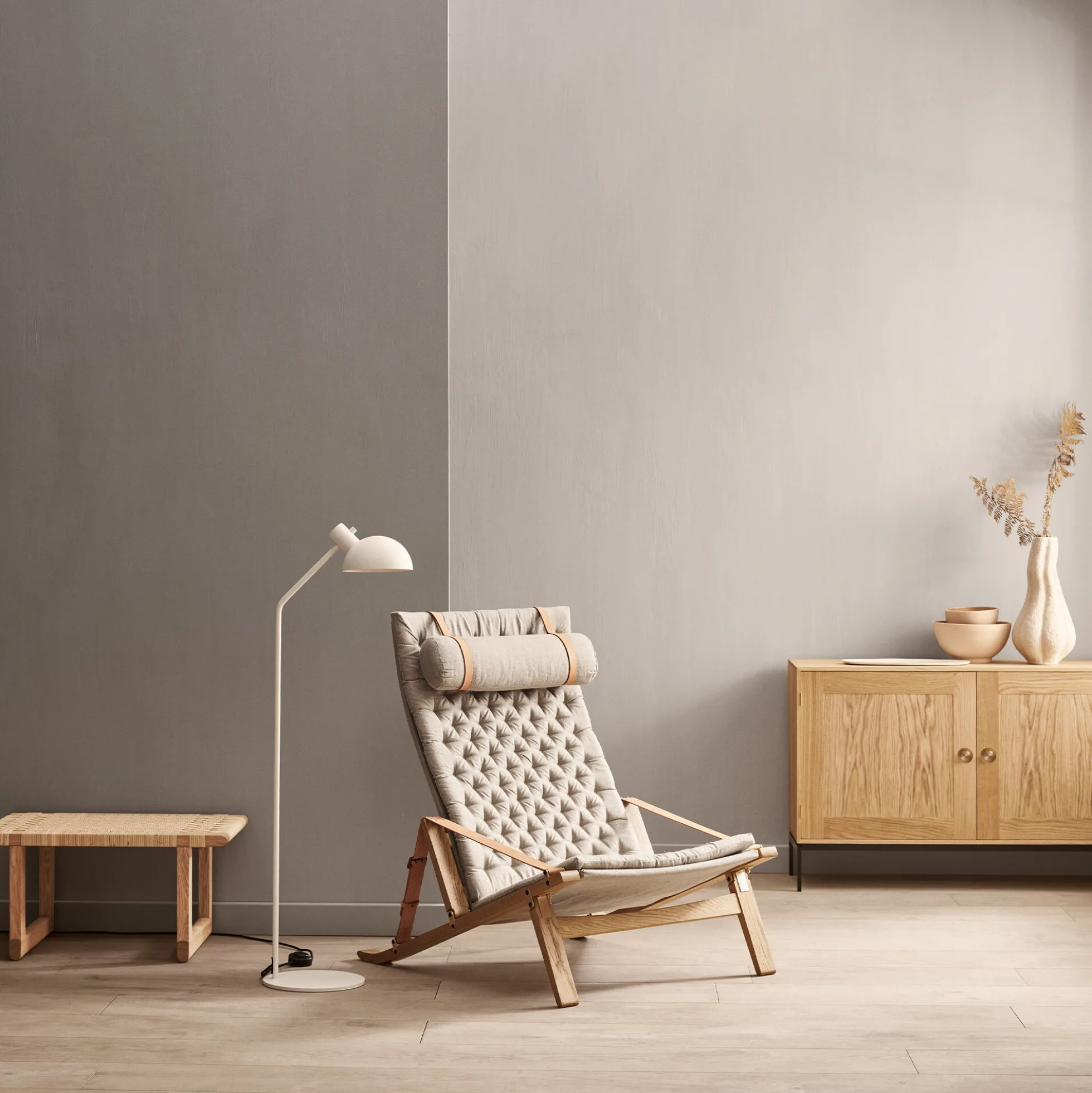 FK10 Plico loungestol, olieret eg/natur