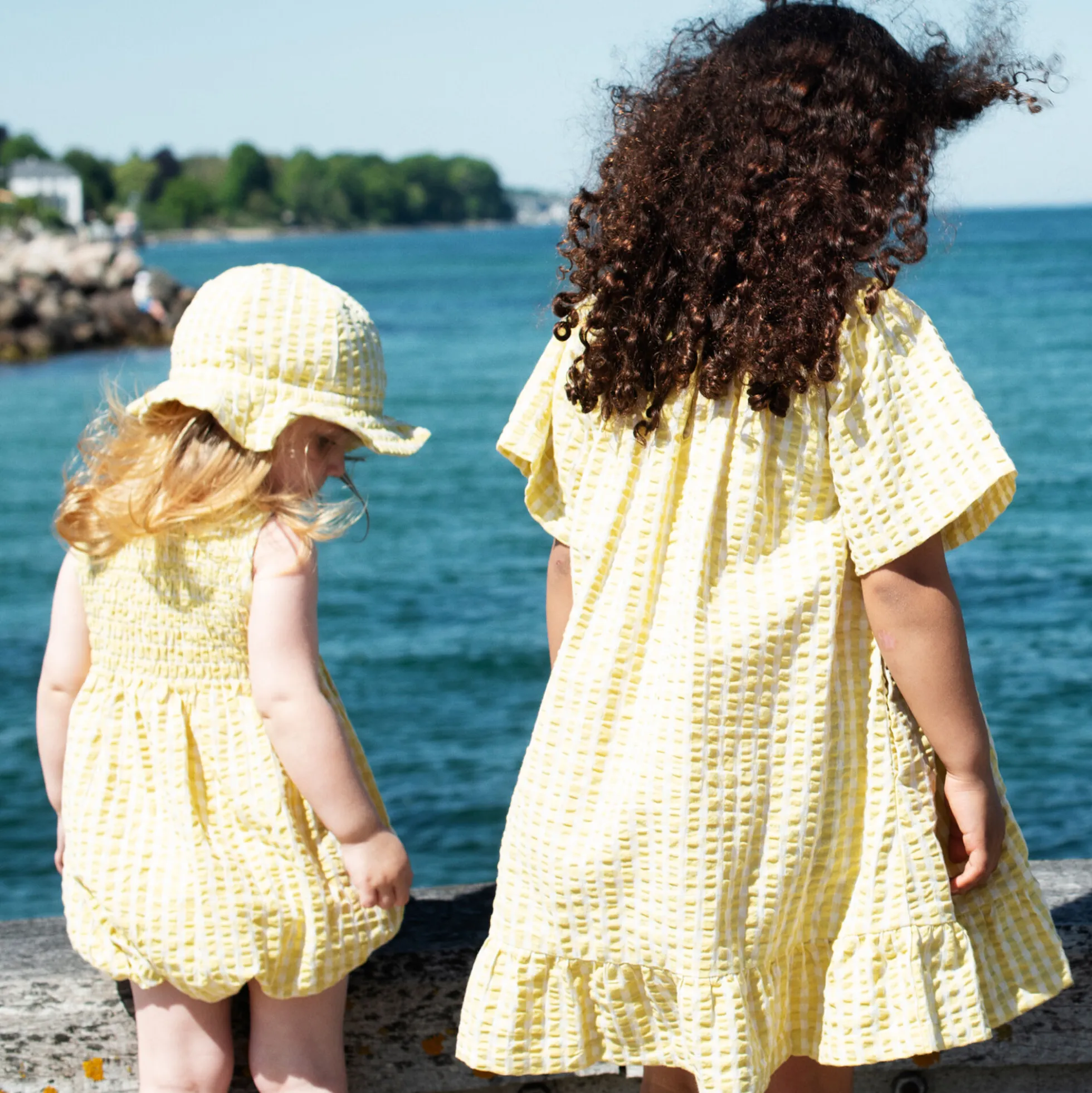 Flair Dress, lemon checks