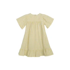 Flair Dress, lemon checks