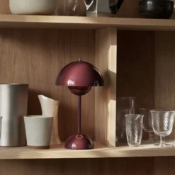Flowerpot VP9 Portable Table Lamp, dark plum