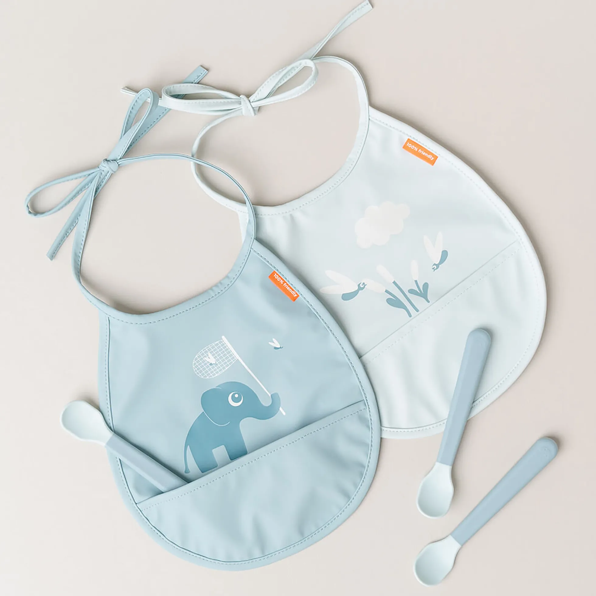 Foodie Easy-grip babyske 3-pak, blue