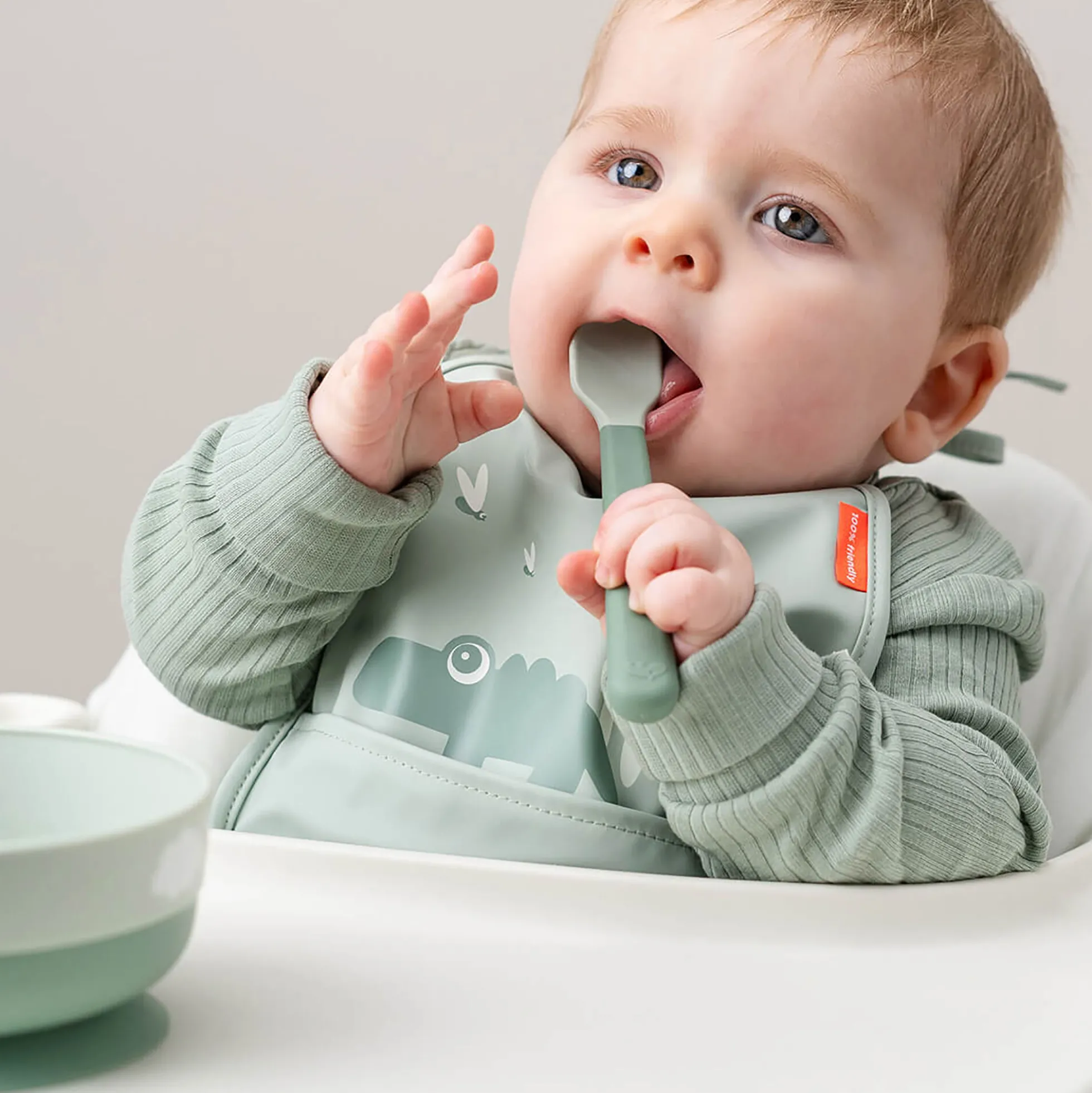 Foodie Easy-grip babyske 3-pak, blue