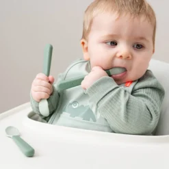 Foodie Easy-grip babyske 3-pak, green