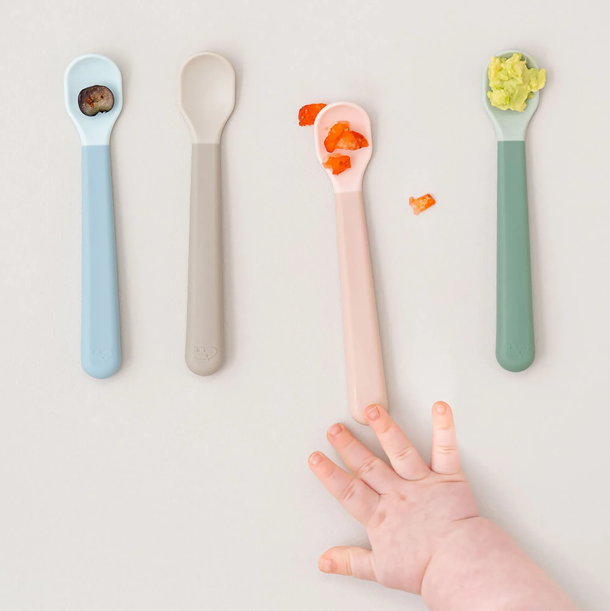 Foodie Easy-grip babyske 3-pak, powder