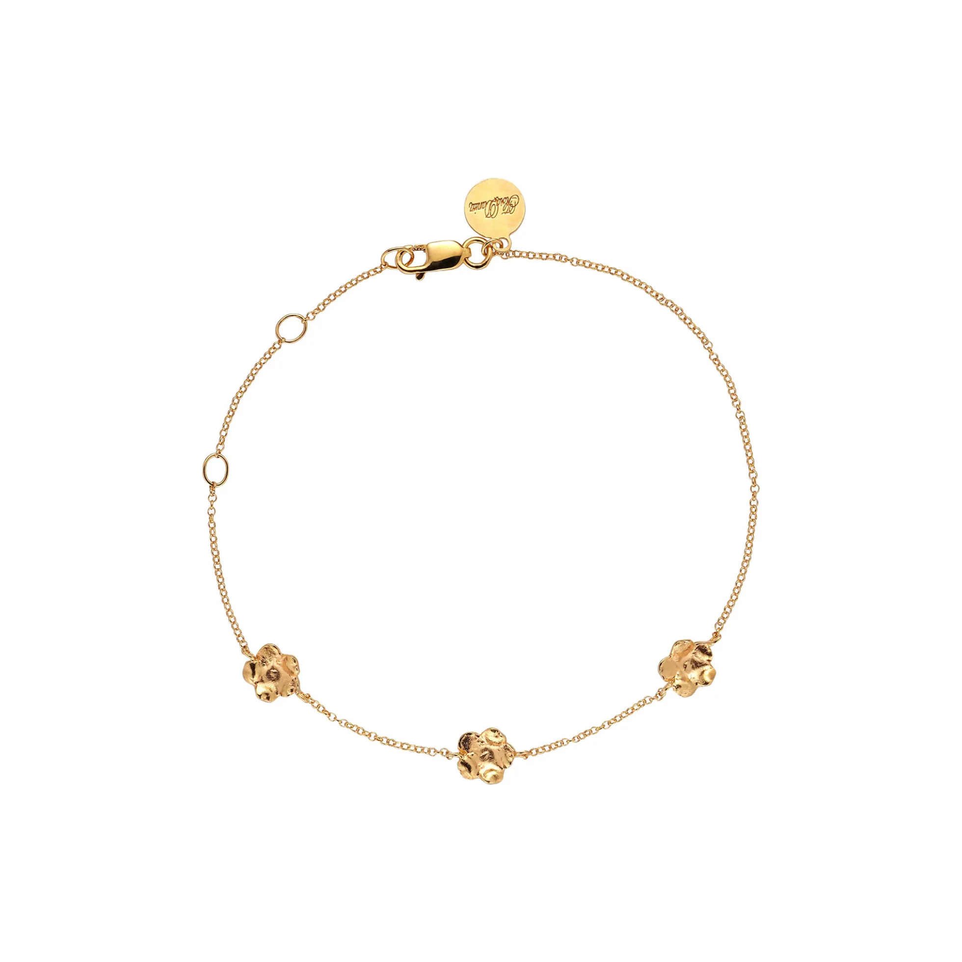 Forglemmigej armbånd, forgyldt