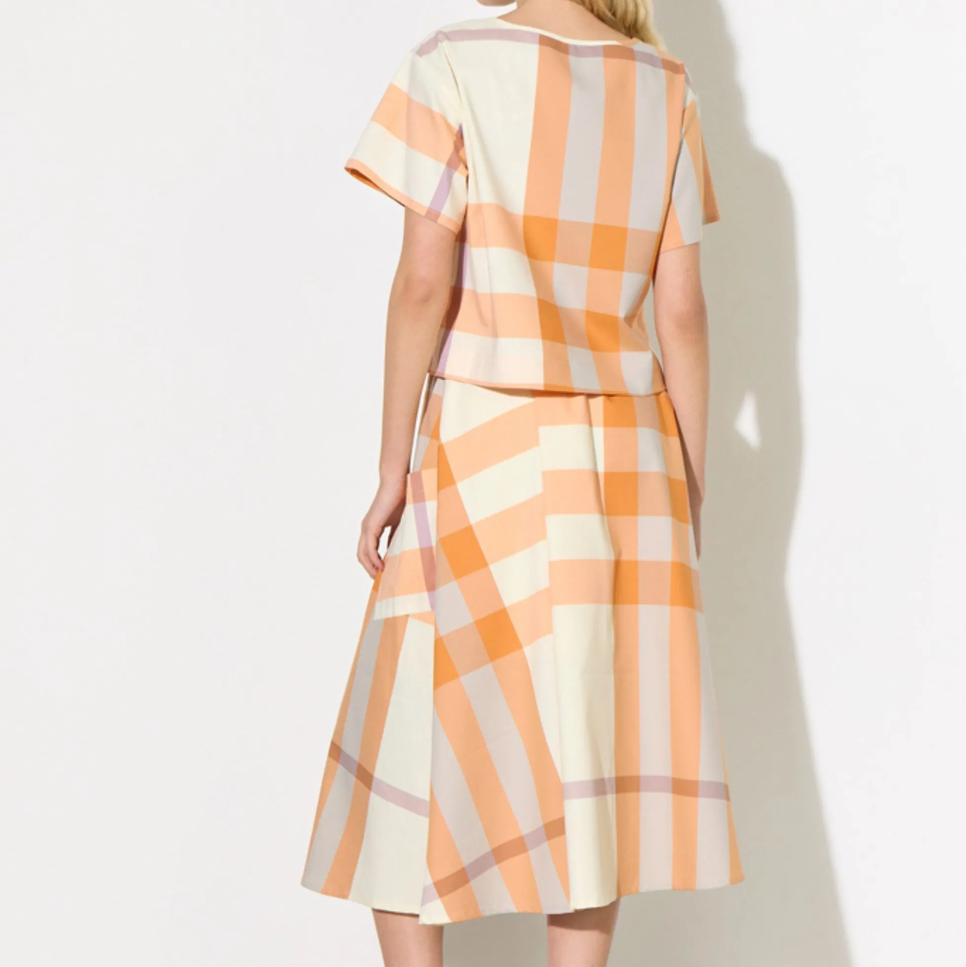 Frankie Skirt, orange checked