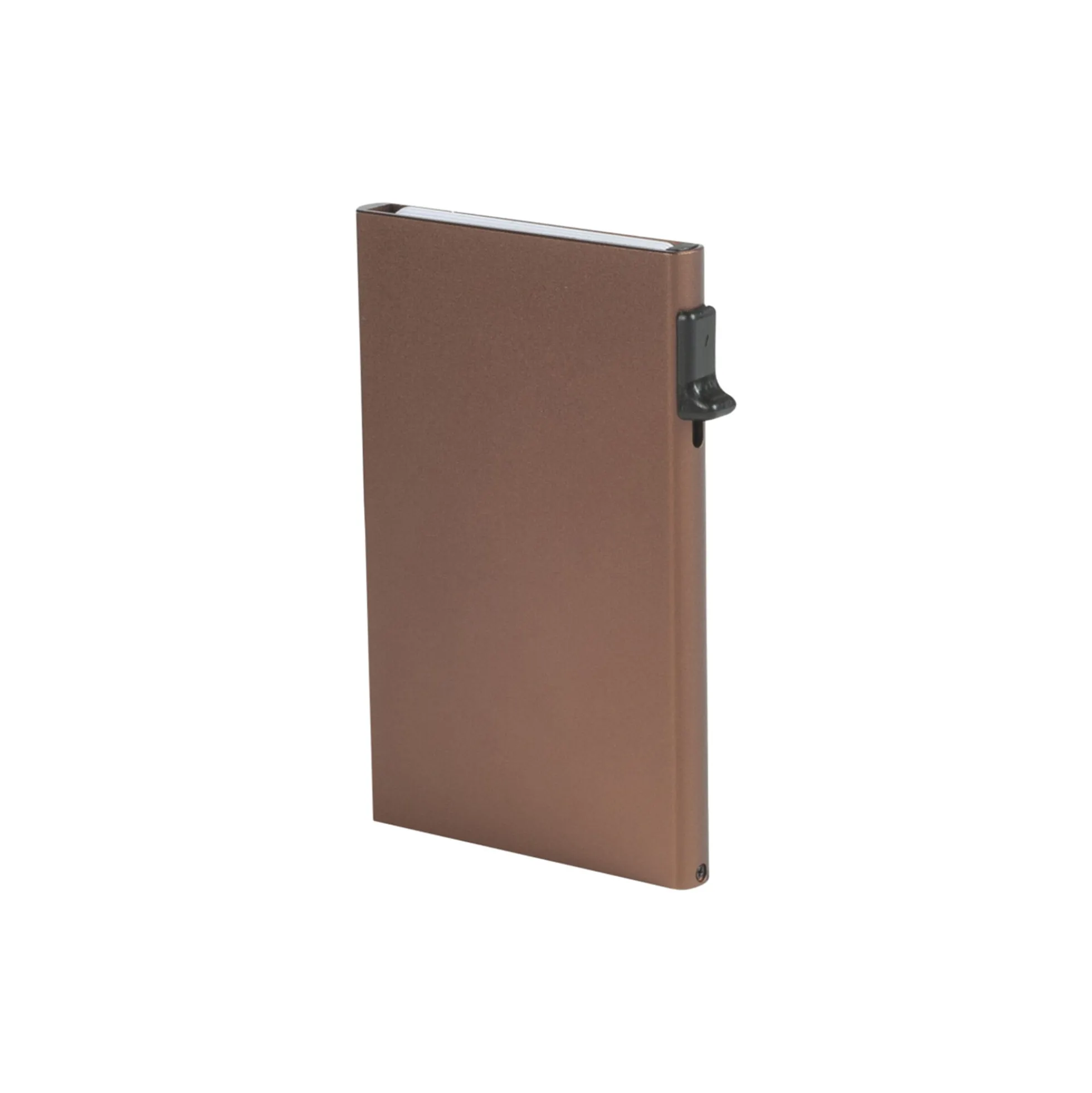 Furbo Single Aluminum Cardholder, dark brown