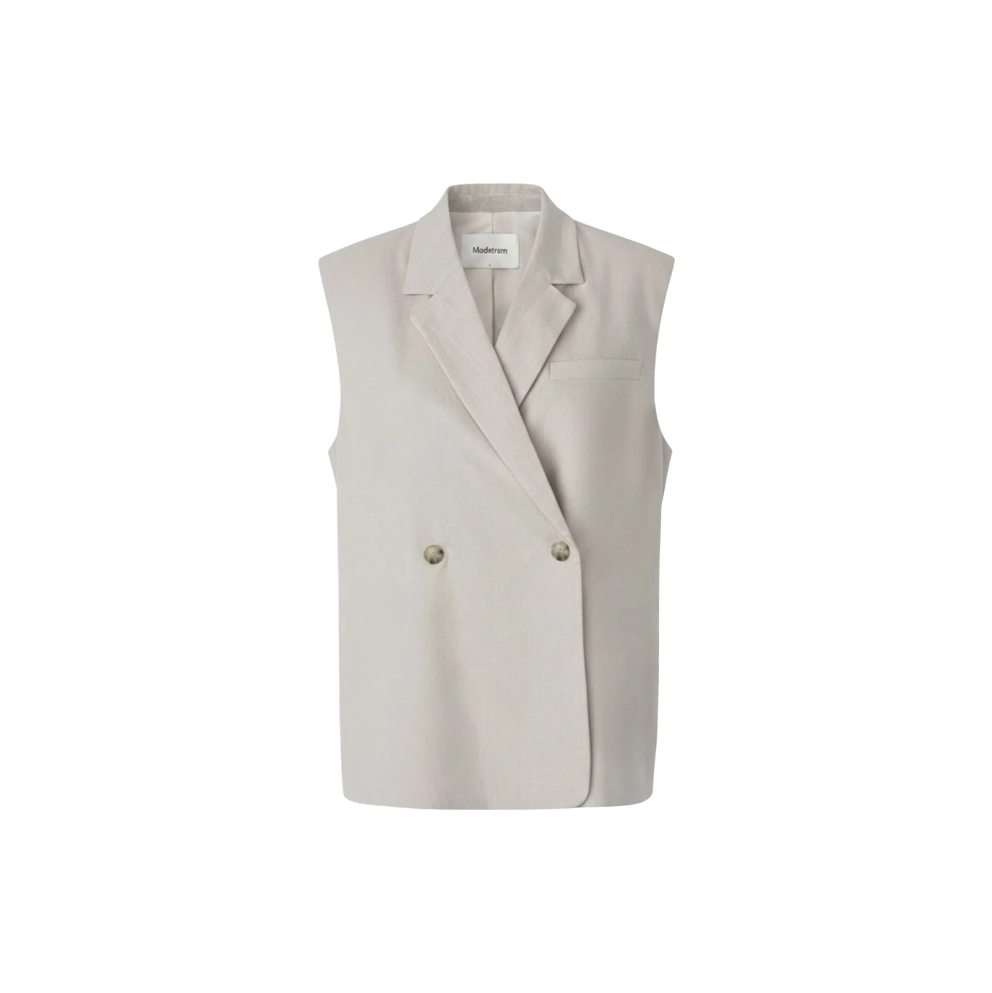 Galemd linen vest, beige melange