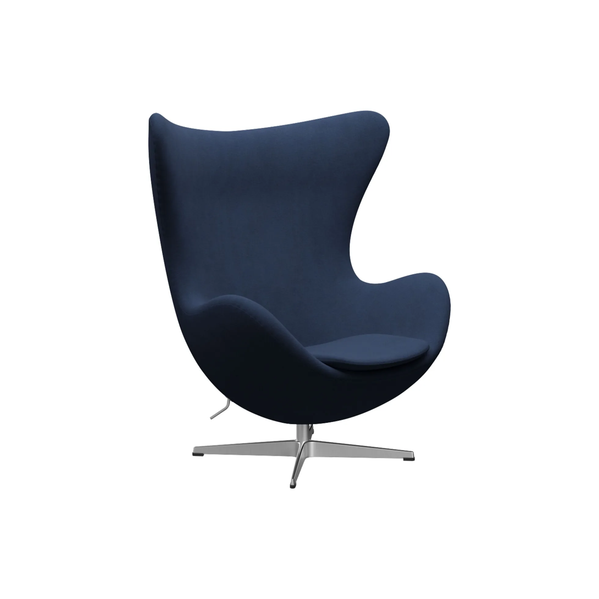 Ægget™ 3316 loungestol, Christianshavn 1155 dark blue/satin brushed aluminium