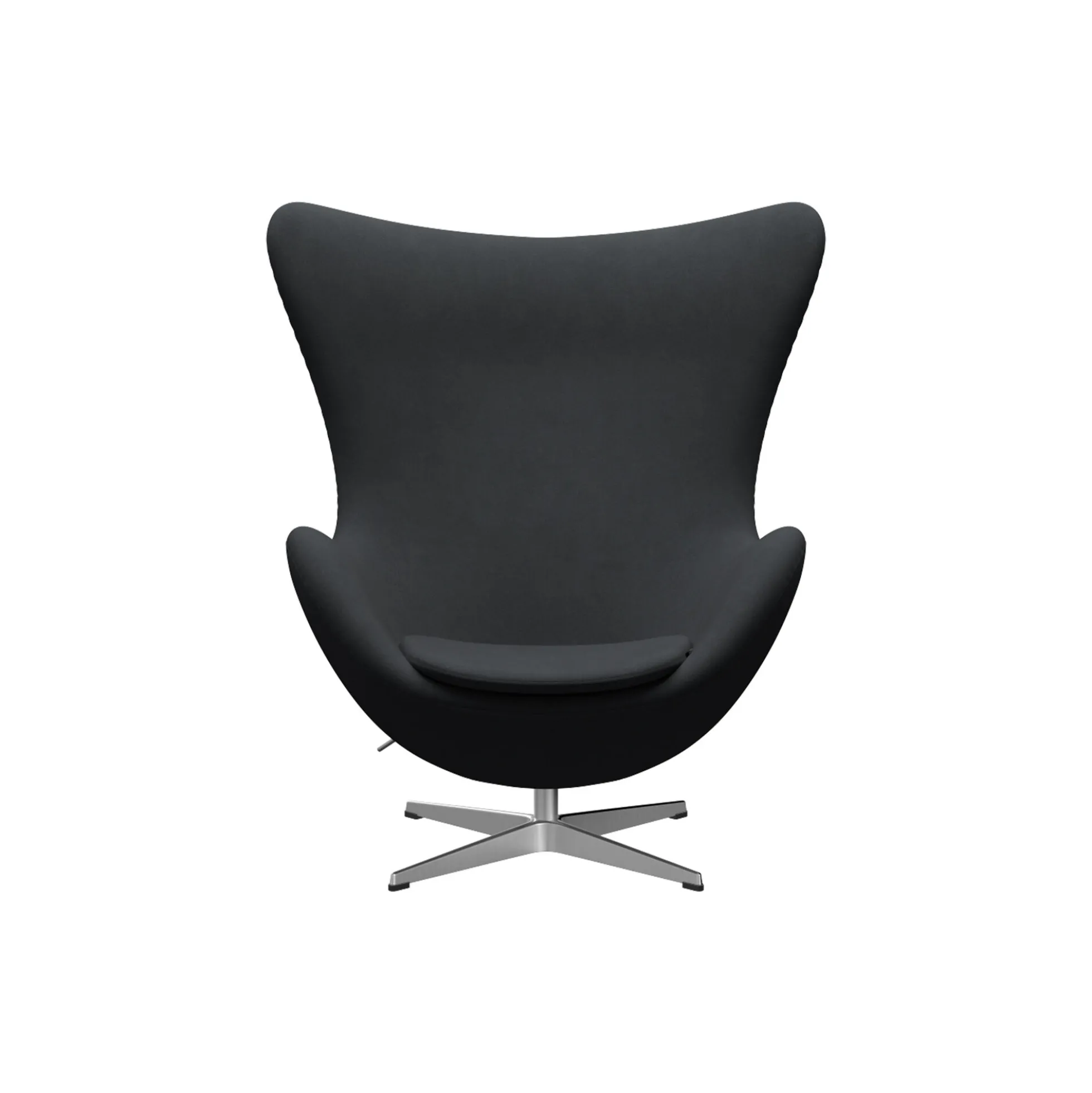 Ægget™ 3316 loungestol, Christianshavn 1174 dark grey/satin brushed aluminium